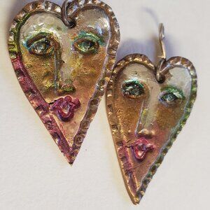 Handmade Bronze "Picasso's Muse' Earrings